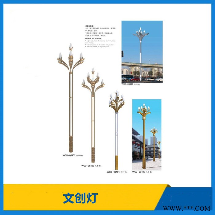 销售道路美化中华景观灯 LED特色道路照明路灯 8叉5火中华灯玉兰灯 可来图来样定制图7