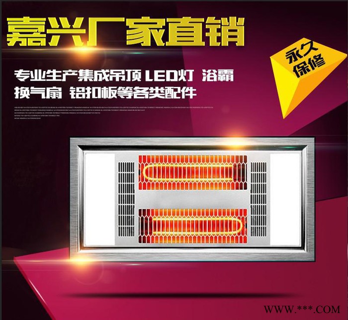 集成吊顶型材LED照明换气吹风碳纤维浴霸 螺旋管直管风暖型电图3