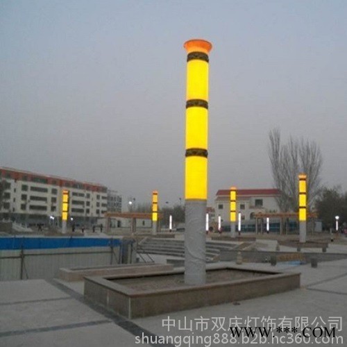 仿云石罗马柱景观灯 透光石景观灯 仿云石透光柱 云石广场灯柱定做