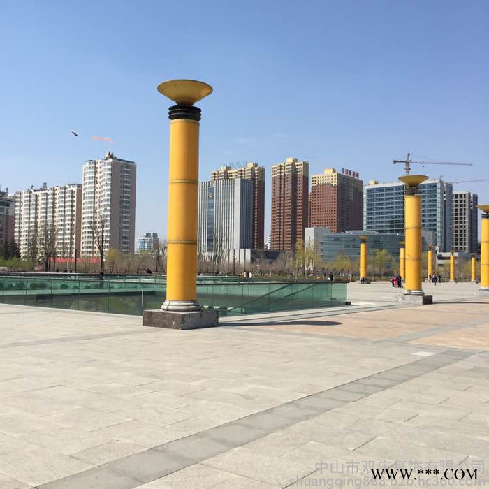 仿云石罗马柱景观灯 透光石景观灯 仿云石透光柱 云石广场灯柱定做图6