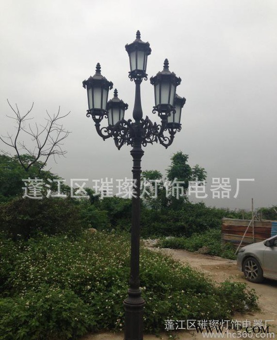 铝型材欧式庭院灯 3.5米双头户外欧式复古太阳能景观灯图2