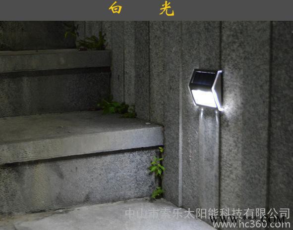 出口新款太阳能不锈楼梯灯 墙壁灯 阳台灯 楼道灯 篱笆灯 走图1