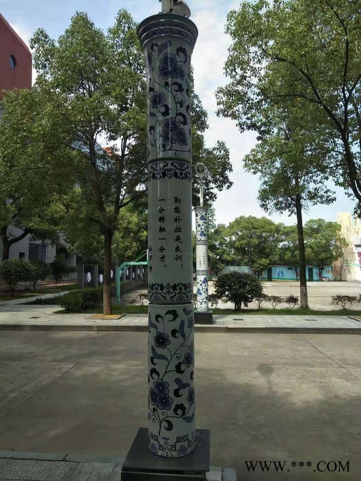 手绘景观灯柱景德镇陶瓷灯柱制作广场景观灯柱图2