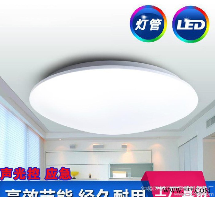 直销 LED圆形吸顶灯全白楼梯灯走廊过道应急声控光控灯具灯饰图2