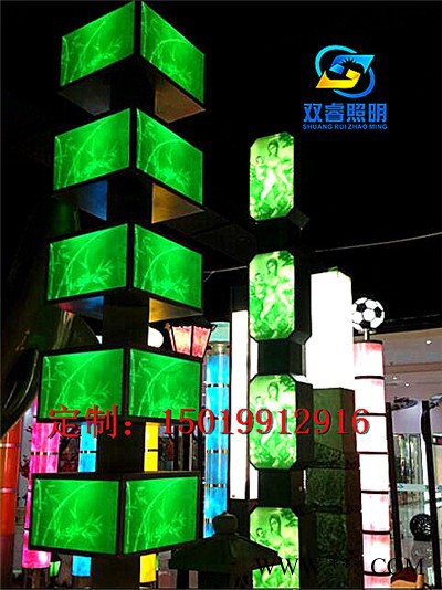 定做超亮透光七彩灯柱 广场景观灯仿云石景观灯庭院灯小区商业街灯效果图图6