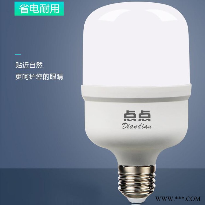 点点T灯  led灯泡e27螺口节能灯泡T泡大功率光源厂家批发家用商用车间工厂照明超亮球泡灯 30w 白光图4