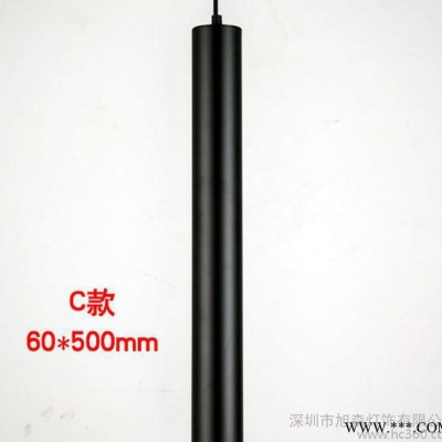 LED现代简约铝吊灯吧台圆柱形工业工程店面玄关灯床头楼梯灯具