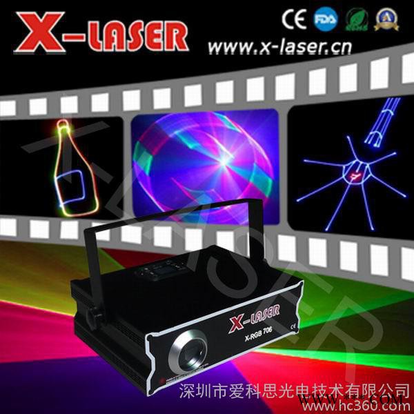 供应X-LASER500MW全彩动画激光灯（SD卡+2D光束切换+3D动画）