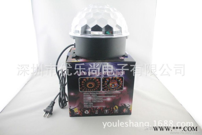 水晶魔球灯 带MP3 led8头光束灯 七彩旋转激光灯 声控舞台激光灯图3