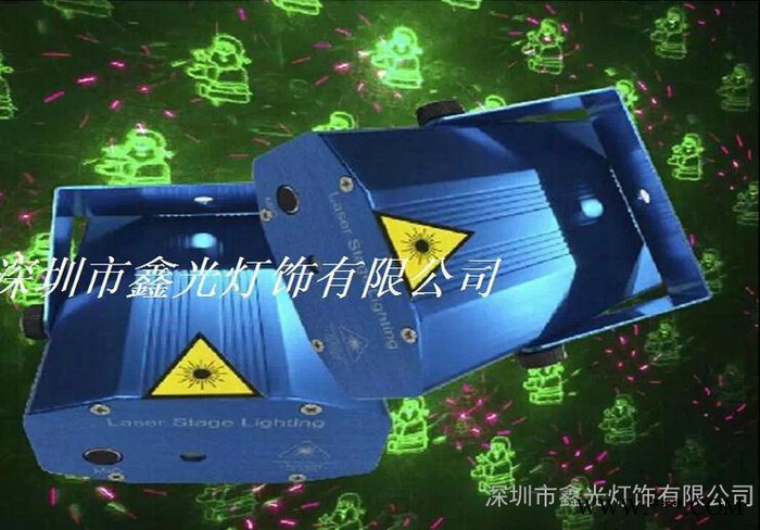 鑫光厂家供应 八合图案 LED频闪红绿镭射激光灯 酒吧KTV迷你激光灯 舞台灯光图1