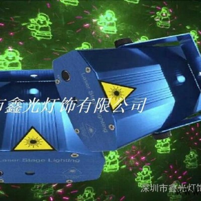 鑫光厂家供应 八合图案 LED频闪红绿镭射激光灯 酒吧KTV迷你激光灯 舞台灯光