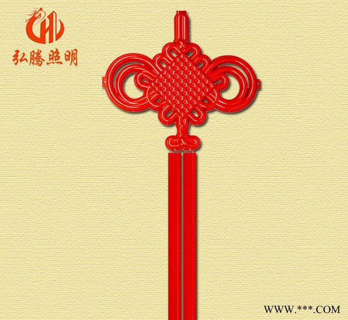 订制路灯杆led太阳能灯笼中国结灯 户外中国结景观灯图3