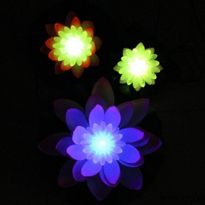 LED户外景观灯 **三件套 浮水水池装饰花 七彩佛供灯直