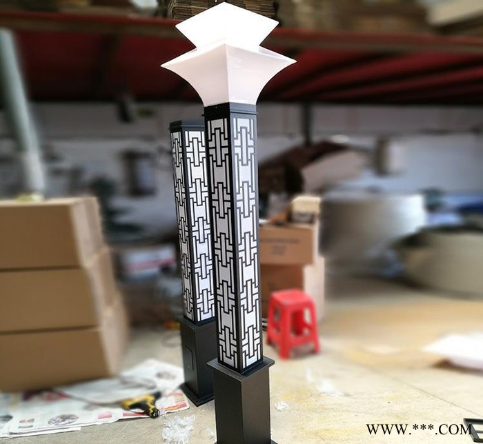 户外方形景观灯柱特色艺术小区公园花园亚克力铁艺景观照明图2