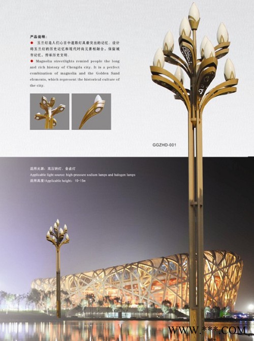 厂价直销太阳能玉兰组合灯 **景观中华灯 广场园林景观灯图4