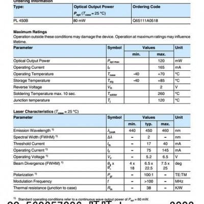 供应蓝光激光模组 450nm80mw 进口蓝光LD草坪 激光灯专用模组天得激光厂家