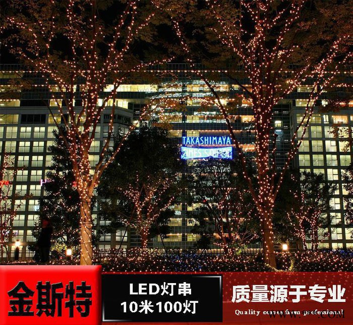 led小彩灯闪灯灯串10米节日婚庆圣诞装饰灯满天星景观灯户外图3