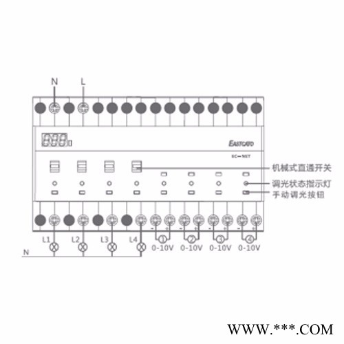 供应凯图DA0410AA导轨式4路20A荧光灯调光模块（智能家居、灯光控制、智能控制）图2