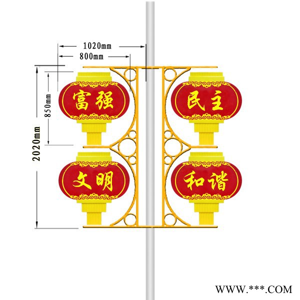 弘腾新款pm01路灯杆led平面灯笼 户外路灯灯笼景观灯 防水led灯笼厂家图2