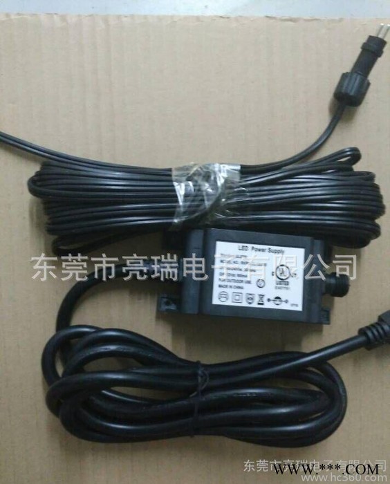 户外激光灯12V 0.5A防水电源，IP68  美规三插线1米 交期10天