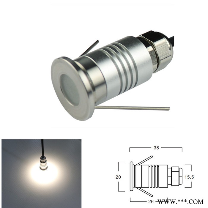 PNPOWER/珠海飞普PNDM-1W-15 LED景观灯1W迷你地埋灯DC12V母指射灯地板灯甲板灯墙角地脚灯台阶灯图3