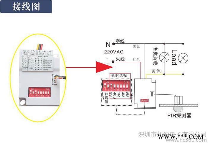 超薄型人体感应开关220V楼道感应模块LED灯节能灯开关直销图2