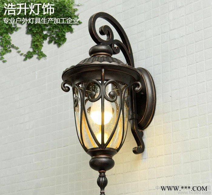 欧式户外壁灯室外防水庭院壁灯别墅花园门口墙灯玻璃铝复古景观灯图3
