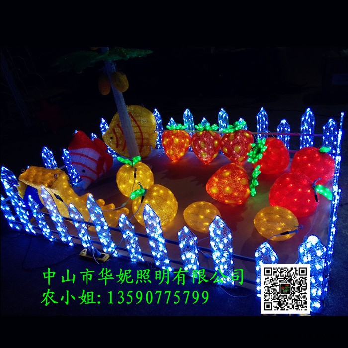 华妮HN-ZXD20190528019 LED桃子造型灯 西安春节街道桃心景观灯 LED葡萄挂件灯 市政步行街美化装饰灯图2