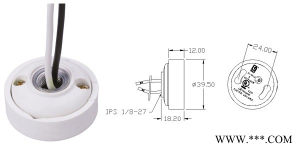 供应美规UL认证GU24节能灯座JY-6011-A图1
