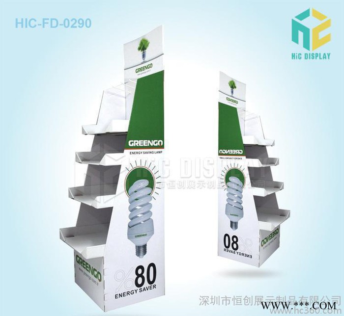 **LED节能灯促销用纸展示陈列货架|环保纸堆头|免费打样图3