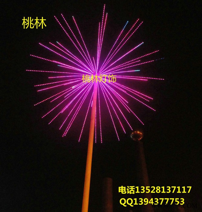桃林直径3米48枝LED烟花灯灯光节日装饰景观灯**灯焰火灯花灯彩灯LED树灯椰树灯造型灯图案灯椰树灯发光树图3