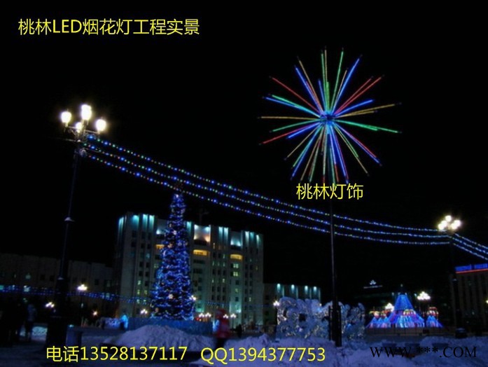 桃林直径3米48枝LED烟花灯灯光节日装饰景观灯**灯焰火灯花灯彩灯LED树灯椰树灯造型灯图案灯椰树灯发光树图2