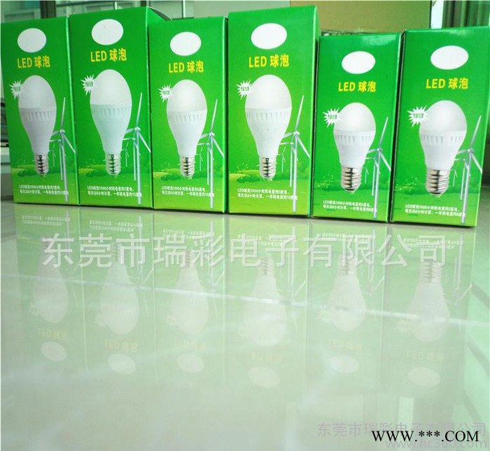 led灯泡E27螺口LED球泡灯3W/5W/7W/9W/12W超亮瑞彩节能灯照明图3