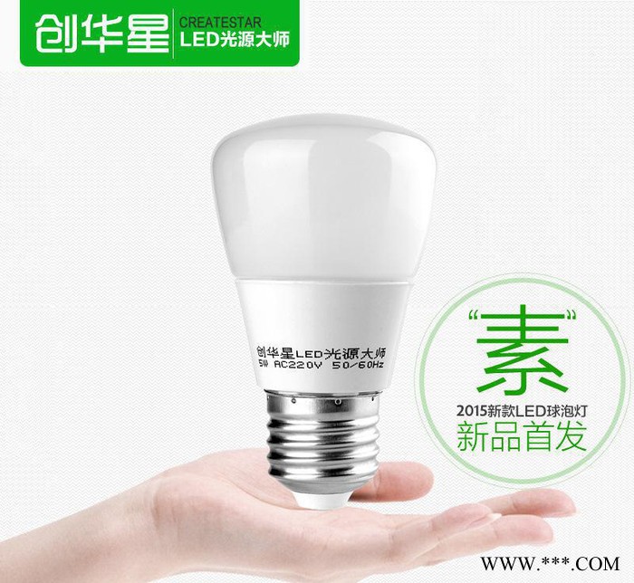 创华星LED灯泡E27螺口 家用照明暖白3W球泡灯 超亮节能灯LEDLAMP图3