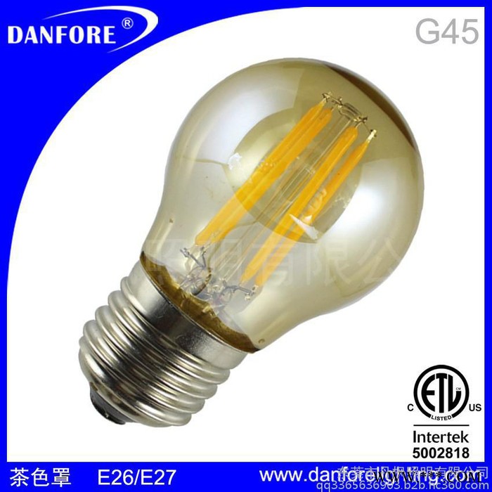镀金 茶色G45球泡灯 2W 4W 5W 节能灯led灯泡 led灯丝球泡灯 通过 CE/ROHS/ETL认证 **图4