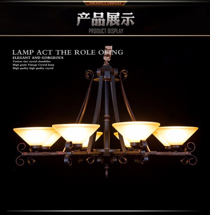 万柏新中式灯具铁艺吊灯 家居酒店会所照明装饰灯具 chandelier lighting图2