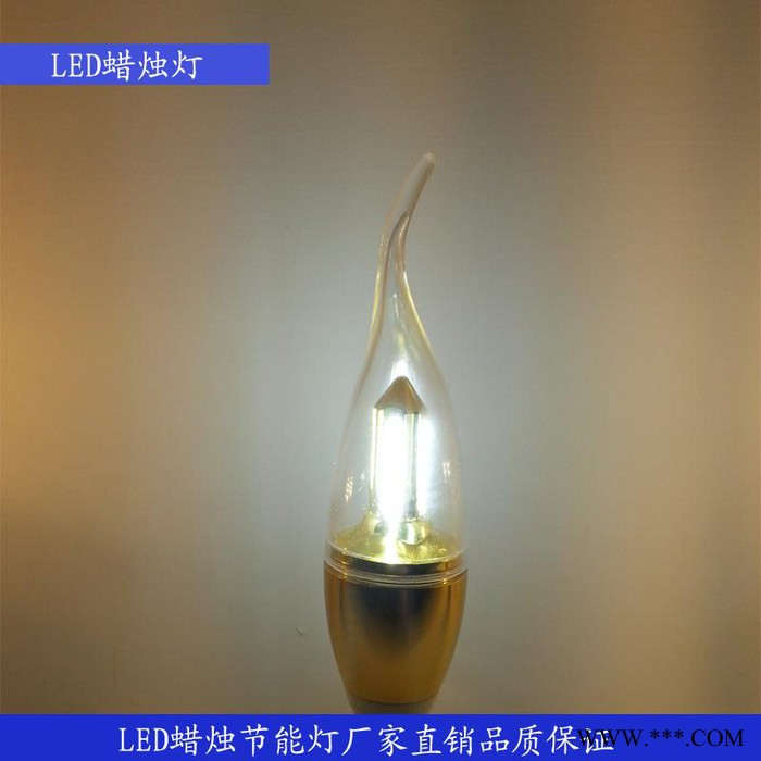 供应LED蜡烛灯泡节能灯3W尖泡灯超亮灯珠拉尾泡E14小螺口水晶吊灯图1