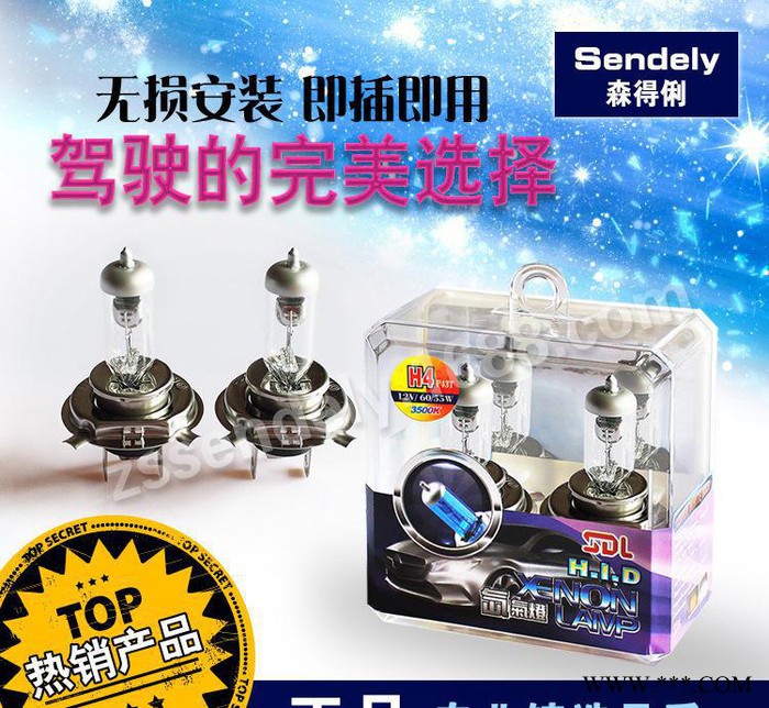 H4套装汽车加氙气灯泡石英灯泡远近光卤素灯泡白光 白泡图3