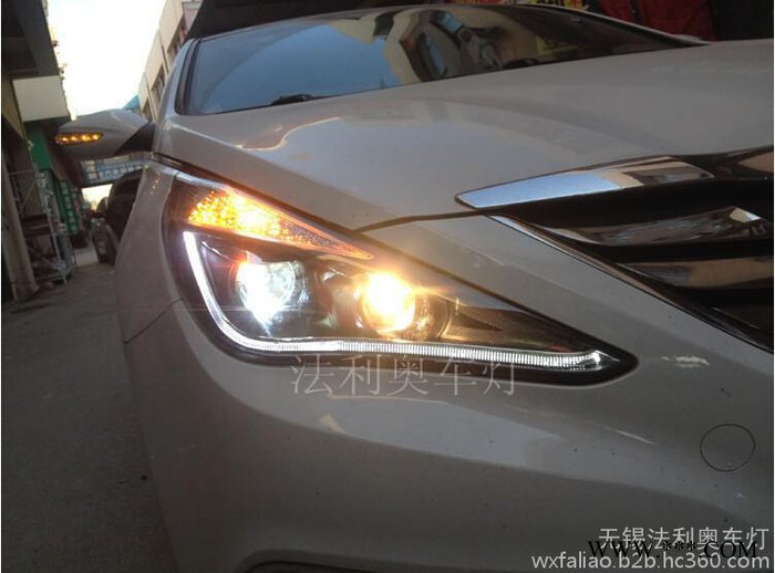 无锡法利奥车灯   索八大灯总成探陆泽低配升级高配版Q5双光透镜高亮光导氙气灯图8