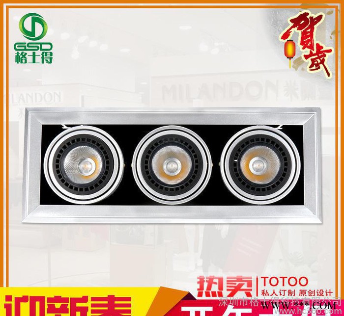 三头led灯 商场家具家居照明射灯 天花格栅灯  品质图2