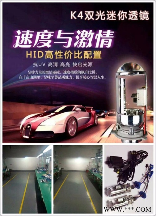 新款H4迷你微型双光透镜氙气灯泡 H4疝气灯套装 带透镜双氙气大灯 1S快起透镜氙气灯图2
