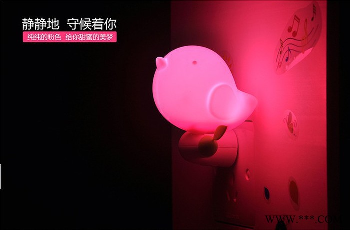 之舟丛林鸟带开关插电光控小夜灯创意智能led墙纸壁灯卧室节能灯图2