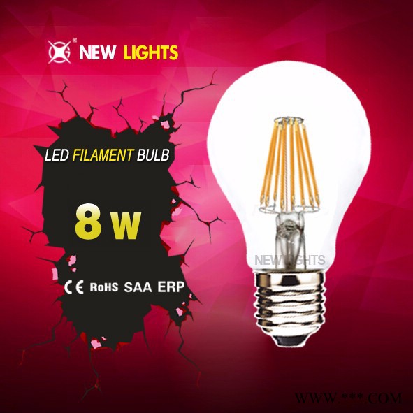 新光源LED球泡灯丝节能灯 A19 A60 家用高亮度灯泡 8W图1