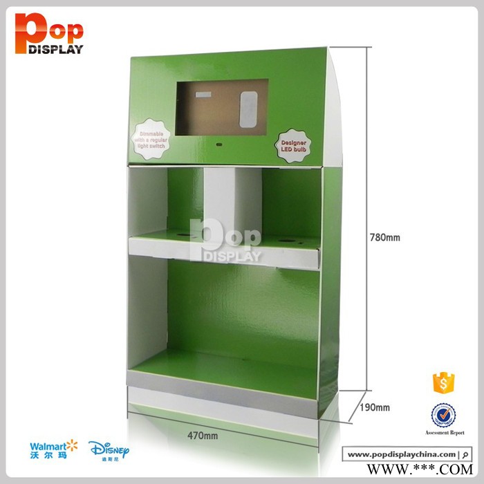 专业设计LED灯泡纸展示架  节能灯纸展示盒PDQ   超市图3