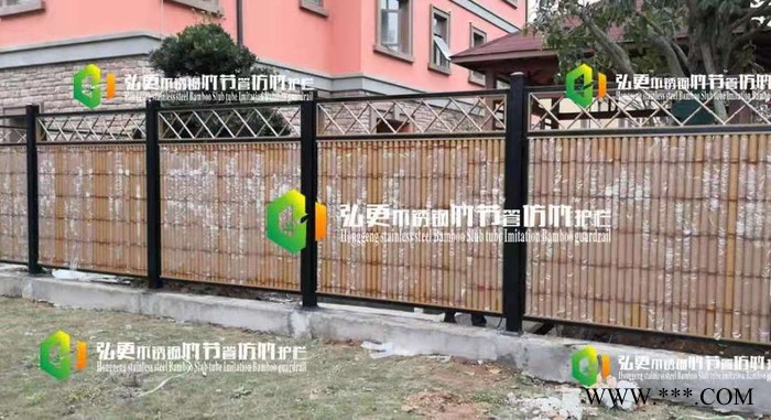 新款景观护栏 护栏管弘更厂家直发 仿竹护栏 仿竹围栏 竹节护栏 仿竹篱笆 竹篱笆图4