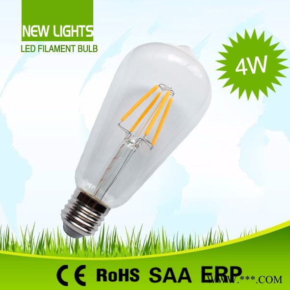浙江厂家供应 LIGHTS LED灯丝球泡灯 ST64家用高亮节能灯 8W图1