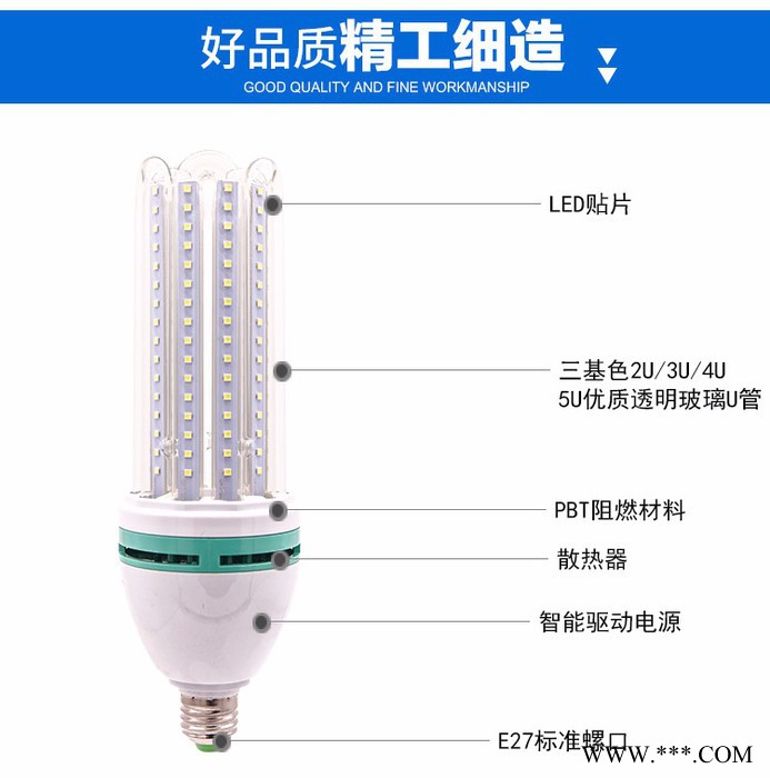 黄夏HX-YMD 恒星照明科技led玉米灯u型玉米灯泡螺旋节能灯e27螺口**图5