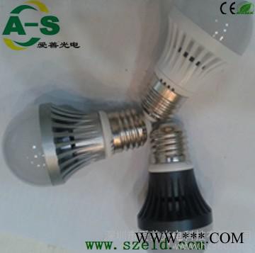 供应LED球泡灯、LED节能灯泡、LED压铸球泡灯、3W LED球泡灯