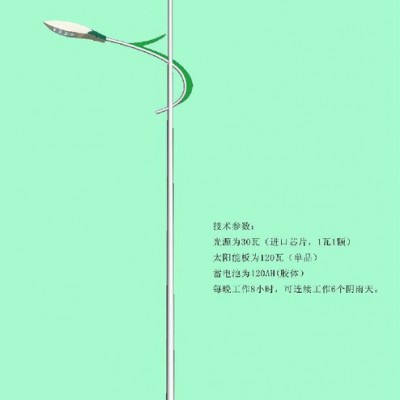 太阳能路灯厂专业生产6米52WLED太阳能路灯节能灯 led