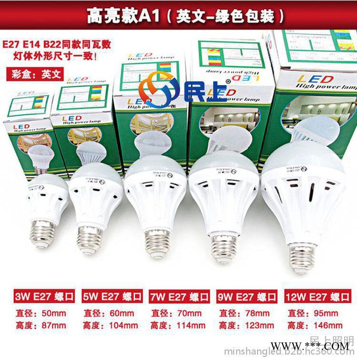 【民上_塑料球泡】A1款LED塑料球泡灯 2835节能灯泡 亮度款图3